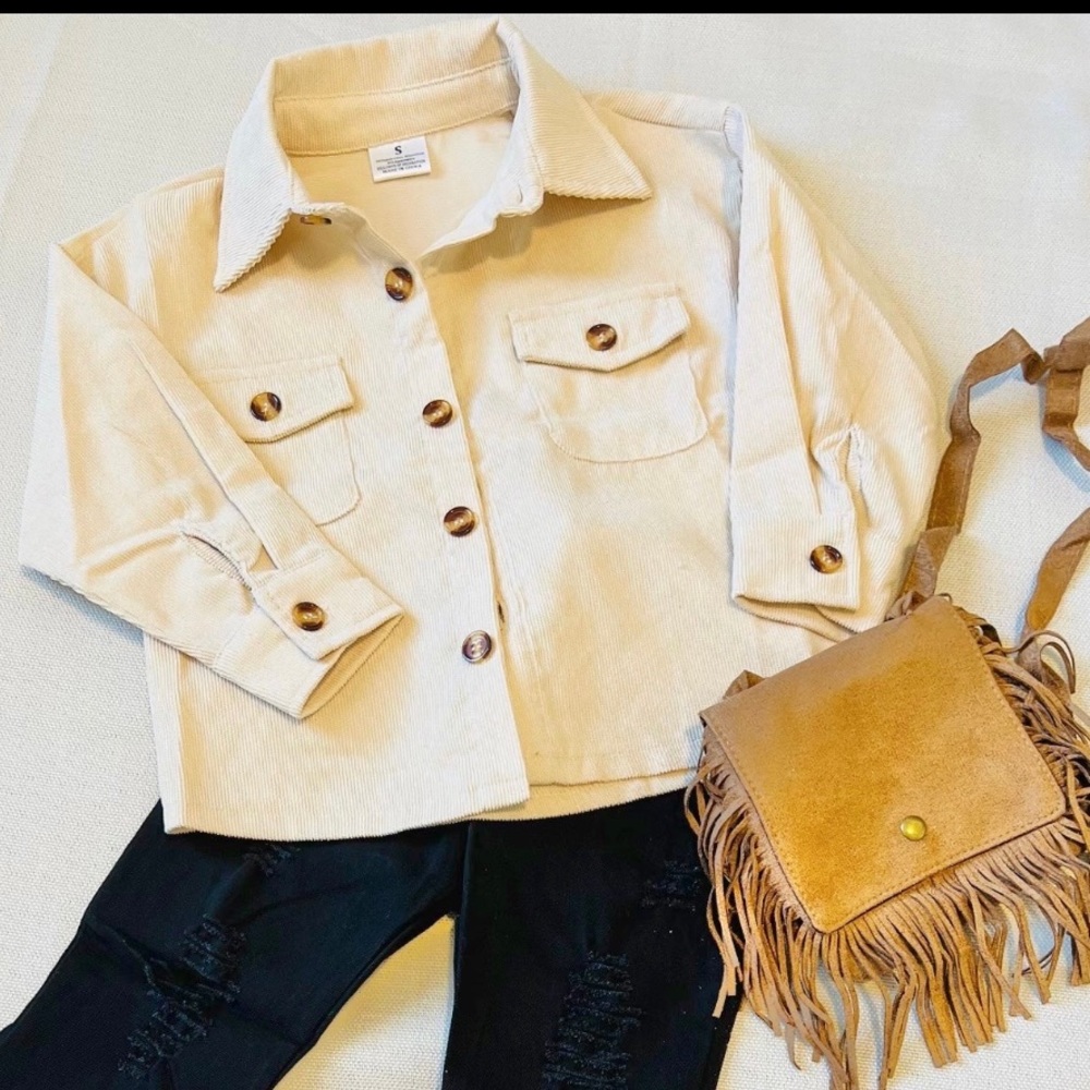 Boutique Cream Unisex Shacket NWOT